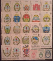 Q301.-.ARGENTINA .-. 1943-1988   .-.HERALDIC ARMS COATS / HERALDICA ESCUDOS DE ARMAS .-. CV € 31.00 - Nuovi