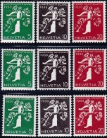 Schweiz 1939 Landi Satz Rollenmarken Ohne Kontroll Nummern - Coil Stamps