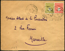 FRANCE - ARC DE TRIOMPHE - N° 704 + 708 / LETTRE DE SANARY LE 31/3/1945, POUR MARSEILLE - TB - 1944-45 Triumphbogen
