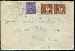 FRANCE - ARC DE TRIOMPHE - N° 705 + 707 (2) / LETTRE D'EBREUIL LE 18/6/1946, POUR PARIS - TB - 1944-45 Triomfboog