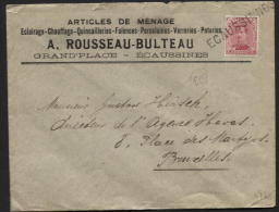 Griffe Fortune ECAUSSINNES Annulant N°138 S/lettre Maison ALBERT Bulteau (éclairage Chauffage...) ECAUSSINES. TB. (472) - Noodstempels (1919)