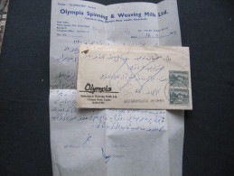 226 Textile Olympia Karachi Lettre Experimental Registered Lettre Recommandée Pakistan 1973 - Textile