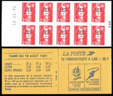 C04 - Carnet Autocollant Brilat 2,50 Rouge,  Surchargés Saint Pierre Et Miquelon, Daté Haut. - Carnets