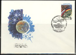 RUSSIA First Day Cover 007 Space Exploration Cooperation With Germany Flags - FDC