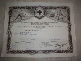 Diplôme : Fédération National De Sauvetage 1936 - Diplome Und Schulzeugnisse