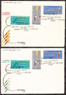 Poland 1961 Mi# 1254-1256 Sport Rowing Canoe 2 FDC Covers 1.95 - FDC