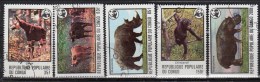 N° 499/503- Ob - 5 Animaux - CONGO - Usados