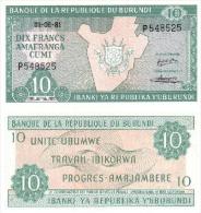 Billet Du BURUNDI De 10 Francs  Pick.33e.1. - Burundi