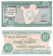Billet Du BURUNDI De 10 Francs  Pick.33e.2. - Burundi