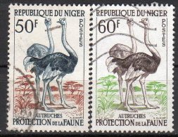 Lot De 2 Timbres N°105/106 - Ob - Autruches -  Niger - Autruches