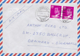 Spain Airmail Via Aerea Deluxe LOGRONO 1987 Cover Letra To Denmark King Juan Carlos Stamps - Cartas & Documentos
