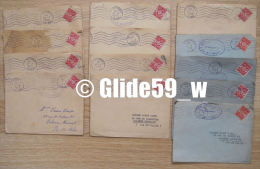 Lot De 13 Enveloppes Correspondance Avec Timbre "Franchise Militaire" (Base Aérienne Du Bourget - Année 53) - Militärische Franchisemarken