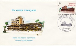 1980, FDC POLYNESIE, HOTEL DES POSTES PAPEETE  /4700 - FDC