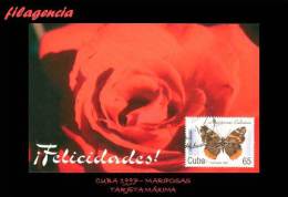 TRASTERO. CUBA. ENTEROS POSTALES. TARJETAS MÁXIMAS 1997. MARIPOSAS - Cartes-maximum