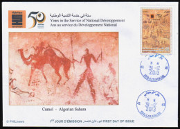 ALGERIE ALGERIA 2013 - FDC - Prehistory Rupestry - Tassili Rock Carvings Camel Dromedary Dromedar - Vor- Und Frühgeschichte