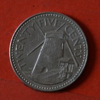 BARBADOS  25  CENTS  1980   KM# 13  -    (Nº04789) - Barbados (Barbuda)