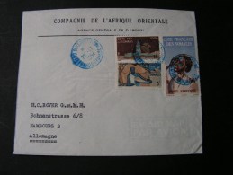 == Somalia Cv. 1954  Blue Cancel  Djibuti - Covers & Documents