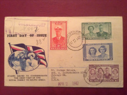 Swaziland, 1947 FDC - The First Visit Of The Royal Family To South Africa - Swasiland (...-1967)