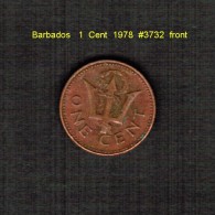 BARBADOS   1  CENT  1978  (KM # 10) - Barbados