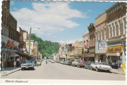 Deadwood SD South Dakota, Downtown Street Scene, Auto, Rexall Drug Store Sign, C1970s Vintage Postcard - Autres & Non Classés