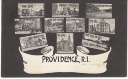Providence RI Rhode Island, Multi-view Brown University Street Scene Parks, C1900s/10s Vintage Postcard - Providence