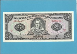 ECUADOR - 5 SUCRES - 22.11.1988 - Pick 113d - Série IC - UNC. - Equateur