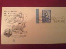 Argentina, 1947 FDC - 50th Anniversary Of The Frigate Pte. Sarmiento - Lettres & Documents