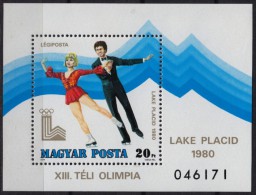 Figure Skating - 1980 Winter Olympics - Lake Placid - MNH Block - Hungary 1984 - Hiver 1980: Lake Placid