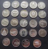 Latvia Lettonia Letland - 25 Coin Set 1 Lats - 2001 - 2013 -Christmas Animals ,bird,lacky All UNC - Stork  Coin Circ - Lettonie