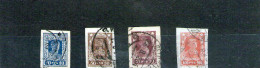 1923 - Serie Courante  Mi No 208B / 211 B NON DENTELES  Serie Complete - Usati