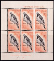 New Zealand 1960 Health Stamps - Birds 3d Miniature Sheet Mostly MNH - See Notes - Ungebraucht