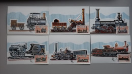 Cuba 3017/22 Yt 2694/9 SC 2863/8 Maximumkarte MK/MC, ESST, EXPO 1986, Vancouver: Lokomotiven - Maximumkarten