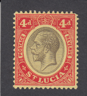 St Lucia 1912  4d  SG83a  MH - St.Lucia (...-1978)