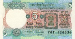 BILLET # INDE  # 5 ROUPIES  # PICK 80 I  # 1980 / 81  # CIRCULE # - India