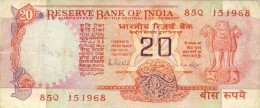 BILLET # INDE  # 20 ROUPIES  # PICK 82 G  # 1980 / 81  # CIRCULE # - India