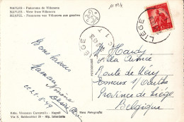 11094# TIMBRE ITALIEN Obl BELGE DE LIEGE C 1 T 1949 à L'arrivée / CARTE POSTALE NAPLES NAPOLI - Lettres & Documents