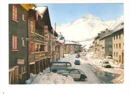 CSM  73 - Savoie - Val Cenis : Lanslebourg : Rue Principale & Dent Parrachée :  Hotels - Maisons  Voitures Sous La Neige - Val Cenis