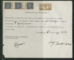 POLAND 1934 POWER OF ATTORNEY WITH 50GR COURT JUDICIAL REVENUE BF#17 & 3 X 1ZL GENERAL DUTY REVENUE BF#106 - Steuermarken