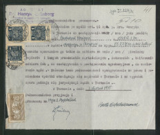 POLAND 1934 POWER OF ATTORNEY WITH 50GR COURT JUDICIAL REVENUE BF#17 & 3 X 1ZL GENERAL DUTY REVENUE BF#106 - Revenue Stamps