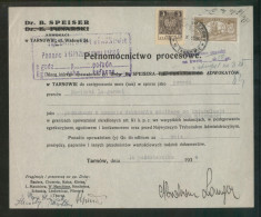 POLAND 1936 POWER OF ATTORNEY WITH 50GR COURT JUDICIAL REVENUE BF#17 & 3ZL GENERAL DUTY REVENUE BF#108 - Fiscale Zegels