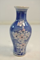 Petit Vase Soliflore Décor Floral Bleu - Popular Art