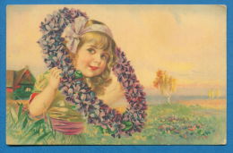 140449 / Artist  Maxim Trübe TRUEBE -  LITTLE GIRL Wreath Of Flowers  - 891 WENAU PASTELL - Truebe, Maxim