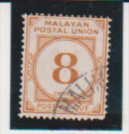 MALAYA Scott # J-16 USED Postage Due Catalogue $16.00 - Malaya (British Military Administration)
