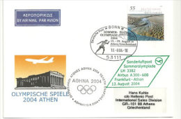 Vol Des Athlètes Allemand Aux J.O D'Athènes, Enveloppe Souvenir De La Lufthansa - Estate 2004: Atene