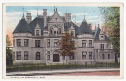 USA - SPRINGFIELD MA ~ COLONY CLUB BUILDING ~1920s Vintage Massachusetts Postcard~ ARCHITECTURE [4584] - Springfield