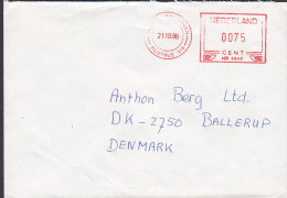 Netherlands HC 4049 EINDHOVEN Meter Stamp 1986 Cover Brief To Denmark EMA Print Machine - Macchine Per Obliterare (EMA)