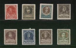 POLAND 1917 POOR RELIEF REVENUE POLISH ROYALTY KINGS PRINCES SET OF 8 LHM - Revenue Stamps