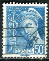 FRANCE 414A°  0,50f  Bleu  Type Mercure (10% De La Cote + 0,15€) - 1938-42 Mercure