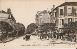 CORMEILLES EN PARISIS (95) : Avenue De La Gare - Automobile - Fiacre - Hôtel - Petite Animation - Cormeilles En Parisis