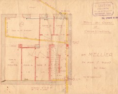 VP958 - LES LILAS - Plan Des Caves Et Canalisation Propriété De Mr MELLIER / Architecte E. LEFEVRE  BAGNOLET - Architecture